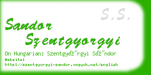 sandor szentgyorgyi business card